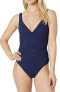 Фото #1 товара Shan 249859 Women's Classique One-Piece Swimsuit Navy Size 8