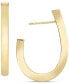 ფოტო #1 პროდუქტის High Polished Squared J-Hoop Earrings in 14k Gold