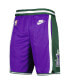 Фото #3 товара Шорты Nike мужские фиолетовые Milwaukee Bucks 2022/23 Classic Edition Swingman Performance