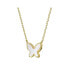 ფოტო #2 პროდუქტის 14k Gold Plated with Mother of Pearl Butterfly Pendant Layering Necklace