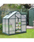 Greenhouse Aluminum Frame Walk-In Outdoor Plant Garden Polycarbonate