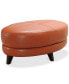 Фото #3 товара Myia Tufted Leather Oval Ottoman, Created for Macy's