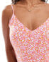 Vero Moda Petite cami mini dress with split in pink floral print