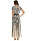 ფოტო #2 პროდუქტის Petite Sequined Short-Sleeve Gown