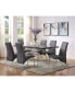 Фото #3 товара Noland Dining Table, Gray High Gloss & Clear Glass (1Set/2Ctn)