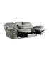 White Label Calico 89" Double Reclining Sofa with Center Drop-Down Cup Holders, Power Outlets, Hidden Drawer and USB Ports