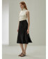 ფოტო #5 პროდუქტის Women's Minimalist Aesthetic Silk Poppy Skirt for Women