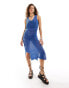 Фото #2 товара Noisy May crochet midi dress in bright blue