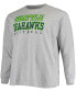Men's Big and Tall Heathered Gray Seattle Seahawks Practice Long Sleeve T-shirt