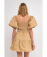 ფოტო #3 პროდუქტის Women's Mix-media Mini Dress with Corset Detail