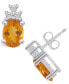 Фото #1 товара Citrine (2-3/8 ct. t.w.) and Diamond (1/5 ct. t.w.) Stud Earrings in 14K White Gold