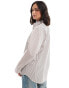 Фото #4 товара ASOS DESIGN poplin oversized shirt in pink stripe