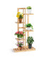 Фото #1 товара 5 Tier 6 Potted Plant Stand Rack Bamboo Display Shelf for Patio Yard