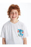 LCW Kids Bisiklet Yaka Baskılı Kısa Kollu Erkek Çocuk Tişört