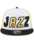 Фото #3 товара Men's White, Black Utah Jazz Back Half 59FIFTY Fitted Hat