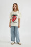 Kız Çocuk Rolling Stones Oversize Fit Kısa Kollu Tişört C1720A824SM