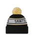 Men's Black New Orleans Saints Repeat Cuffed Knit Hat with Pom