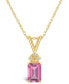 ფოტო #1 პროდუქტის Pink Topaz (1-1/3 ct. t.w.) and Diamond Accent Pendant Necklace in 14K Yellow Gold or 14K White Gold