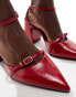 RAID Wide Fit Neim block heeled shoes in cherry red