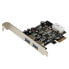 Фото #1 товара StarTech.com 2 Port PCI Express (PCIe) SuperSpeed USB 3.0 Card Adapter with UASP - LP4 Power - PCIe - USB 3.2 Gen 1 (3.1 Gen 1) - Full-height / Low-profile - PCIe 2.0 - 3 m - CE - FCC