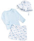 ფოტო #1 პროდუქტის Baby Boys Whales Rashguard, Swim Shorts and Hat, 3 Piece Set, Created for Macy's