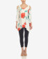 Women's Floral Printed Cold Shoulder Tunic Top