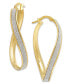 ფოტო #1 პროდუქტის Glitter Wavy Hoop Earrings in 14k Gold