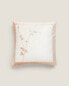 Фото #1 товара Cotton cushion cover with floral embroidery