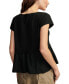 Women's Short-Sleeve Peplum Henley Top