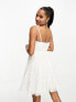 Maya Petite Bridal allover embellished mini dress with full skirt in ivory