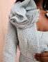 ASOS LUXE boucle cropped blazer with corsage details in blue BLAU, 46 - фото #4