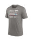 Фото #3 товара Men's Heather Charcoal Philadelphia Phillies Cooperstown Collection Local Stack Tri-Blend T-Shirt