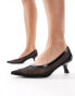 & Other Stories mesh pointed heeled pumps in black