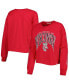 ფოტო #1 პროდუქტის Women's Red Wisconsin Badgers Parkway II Cropped Long Sleeve T-shirt