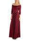 Фото #2 товара Women's Off Shoulder Pleated Waist Maxi Dress