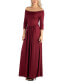 Women's Off Shoulder Pleated Waist Maxi Dress