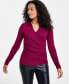 Petite Side-Shirred Blouse Rhodolite Garn, P/M - фото #1