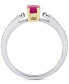 ფოტო #3 პროდუქტის Ruby (5/8 ct. t.w.) & Diamond (1/6 ct. t.w.) Ring in 10k Gold & White Gold