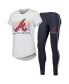 Women's Charcoal, White Atlanta Braves Sonata T-shirt and Leggings Sleep Set