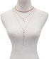 ფოტო #2 პროდუქტის Crystal and Imitation Pearl Layering Necklace Set, 3 Piece