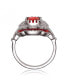 Фото #2 товара Sterling Silver White Gold Plated Radiant and Baguette Cubic Zirconia Cocktail Ring