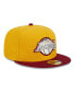 Фото #3 товара Men's Yellow, Red Los Angeles Lakers Fall Leaves 2-Tone 59FIFTY Fitted Hat