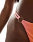 Фото #2 товара Simmi double strap ring detail bikini bottom co-ord in pink and orange ombre