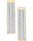 ფოტო #3 პროდუქტის Diamond Round & Baguette Small Hoop Earrings (1/2 ct. t.w.) in Sterling Silver & 14k Gold-Plate