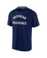Фото #3 товара Men's and Women's Navy Michigan Wolverines Super Soft Short Sleeve T-shirt