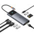Фото #1 товара 10w1 HUB Adapter USB-C do HDMI / USB-A / USB-C / RJ45 / SD / TF / USB-C PD szary