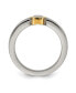 Titanium Polished Yellow IP-plated with CZ Tapered Ring