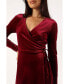 Womens Darby Long Sleeve Midi Dress - Burgundy