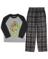 Toddler Boys Hogwarts School Crest Raglan Pajama Set Черный, 4T - фото #2