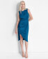 Women's Side-Ruffle Jewel-Neck Midi Dress